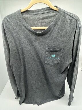 Southern Marsh Men's Long-Sleeve Pocket Tee - Gray Medium